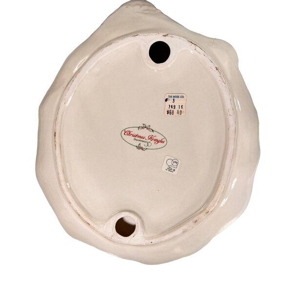 CHRISTMAS KRINGLES Dept 56 Ceramic Santa Platter Tray Hand Painted Japan Vtg - Picture 2 of 12